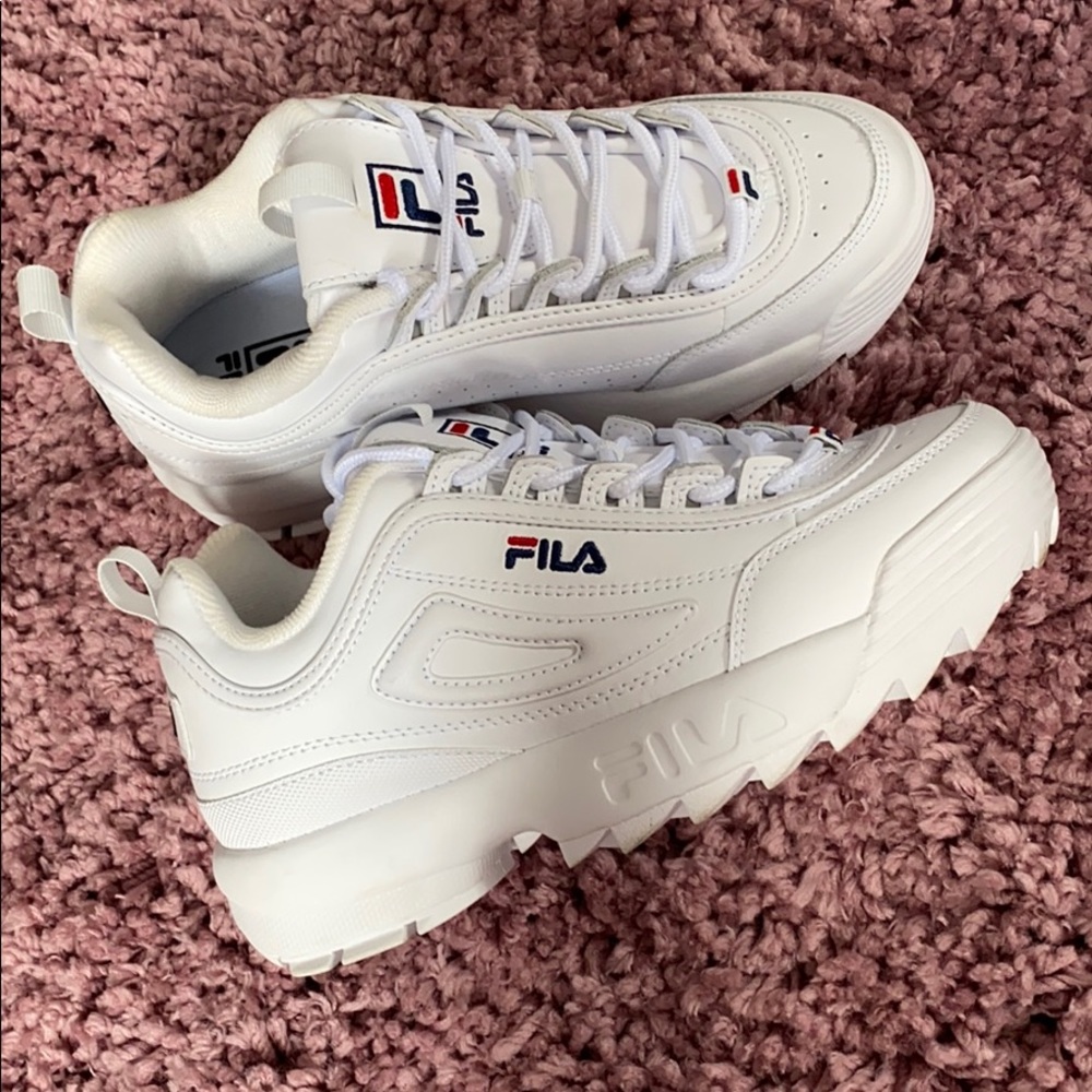 White FILA Disruptor II Premium Sneakers